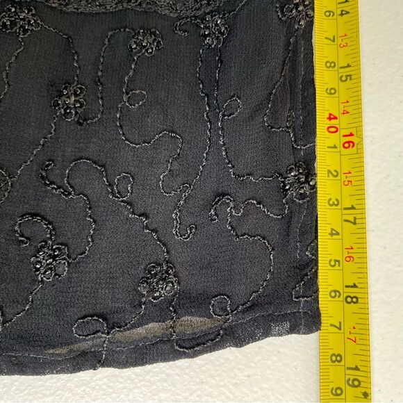 Lane Bryant Designs Collection Black Beaded Lace Button Front Shirt Women 14 16 - Picture 13 of 15